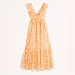 Abercrombie & Fitch Floral Maxi Dress in Peach